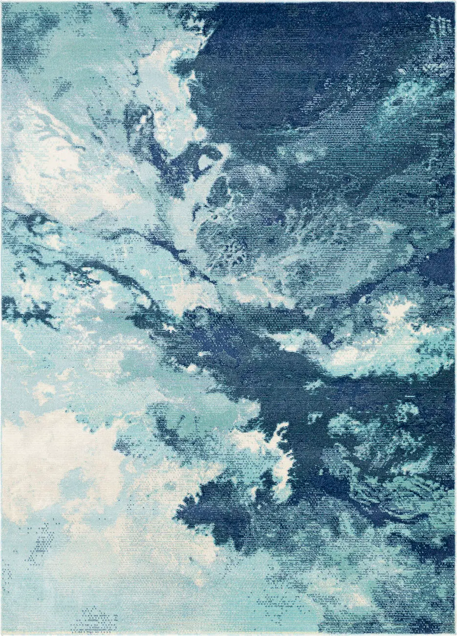 Modern Loom Adelhel ADL-2306 Blue Power Loomed Synthetic Rug