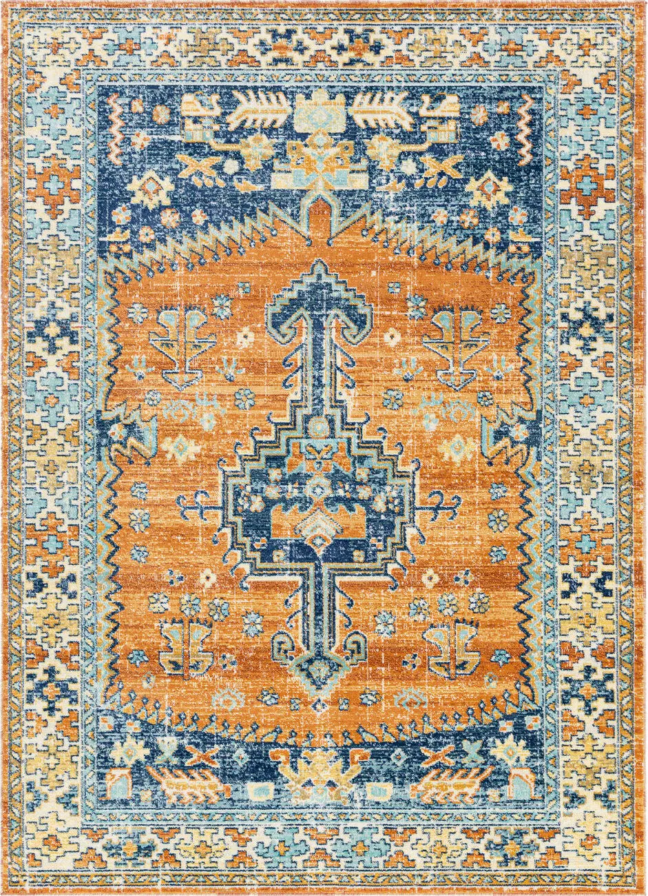 Modern Loom Adelhel ADL-2310 Multi-Colored Power Loomed Synthetic Rug