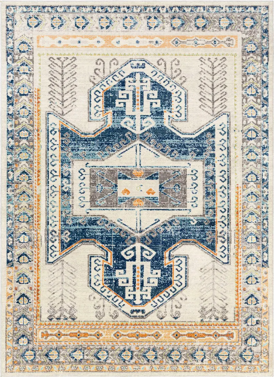 Modern Loom Adelhel ADL-2319 Blue Power Loomed Synthetic Rug