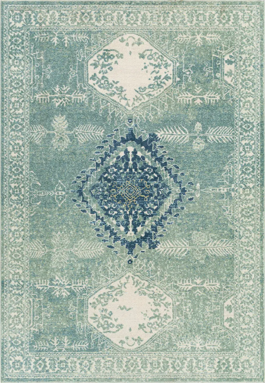 Modern Loom Adelhel ADL-2336 Green Power Loomed Synthetic Rug