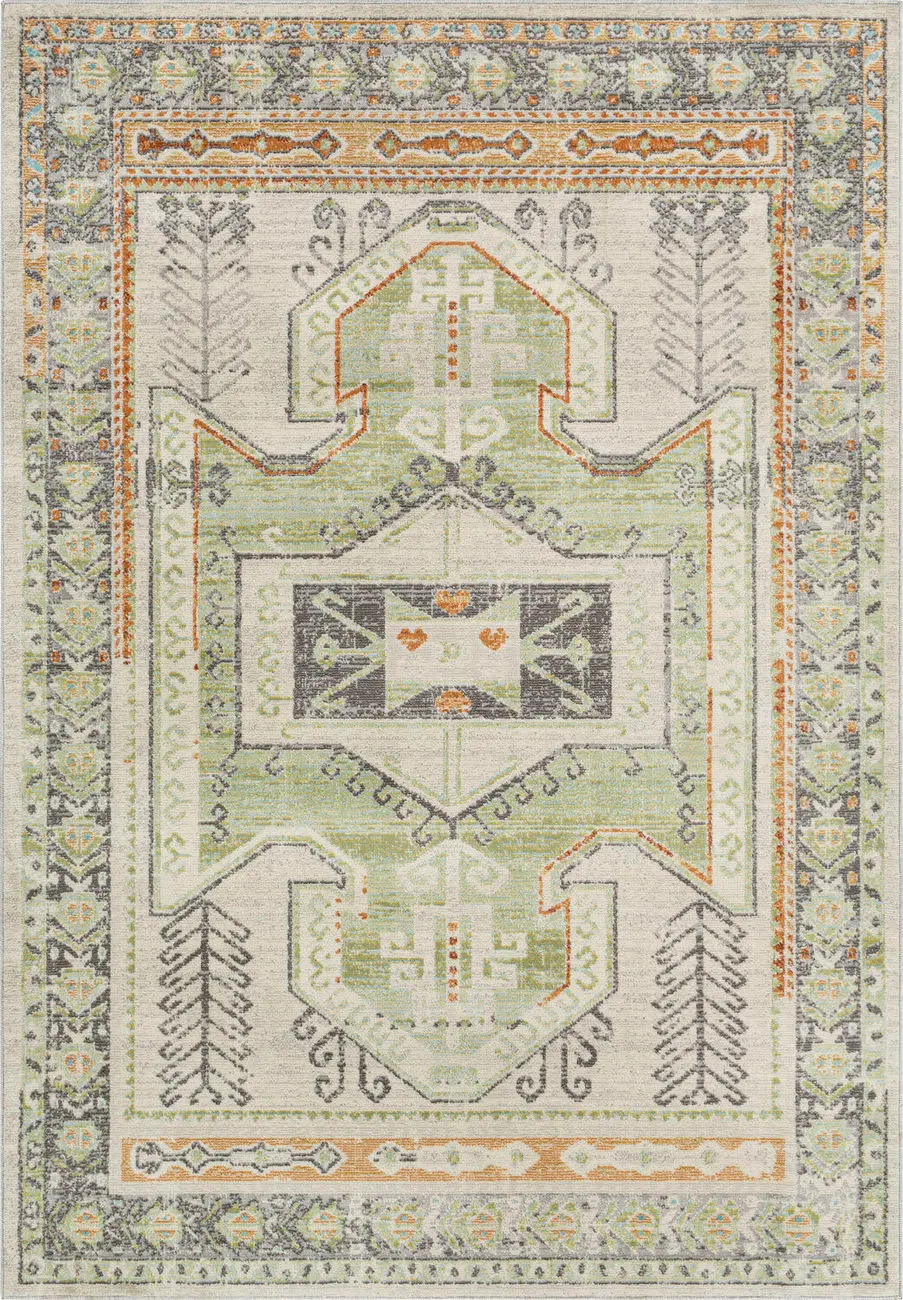 Modern Loom Adelhel ADL-2337 Green Power Loomed Synthetic Rug