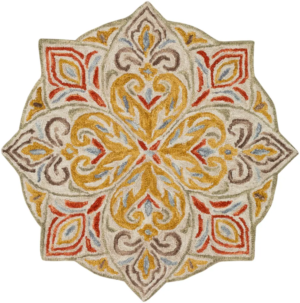 Bonifate BFT-1023 Mustard Abstract Oddly Shaped Rug