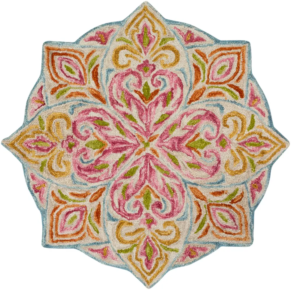 Bonifate BFT-1025 Rose Wool Oddly Shaped Rug