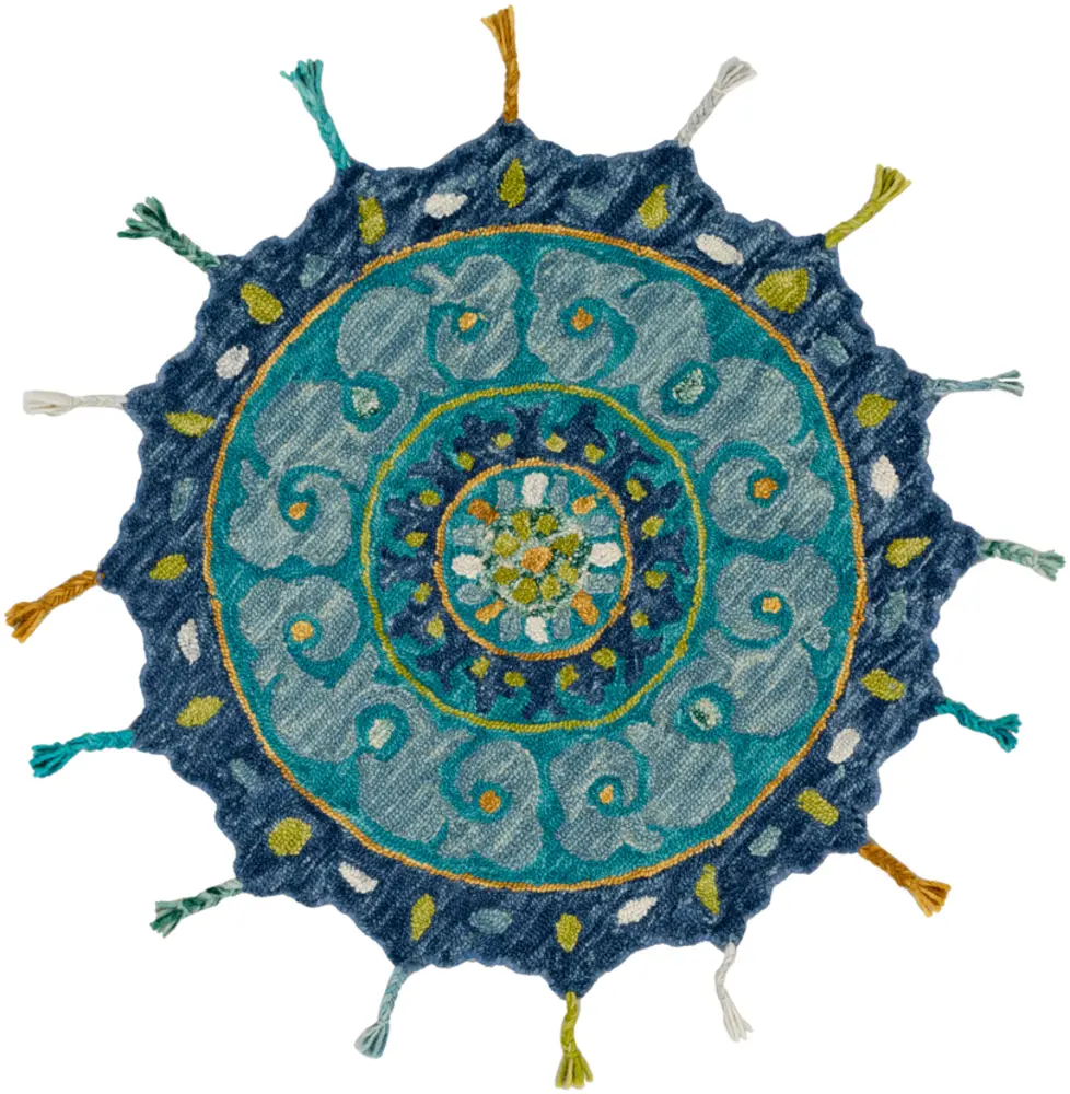 Bonifate BFT-1029 Teal Oddly Shaped Abstract Rug
