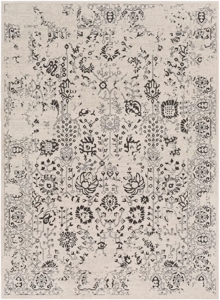Aceri ACI-2317 Charcoal Patterned Floral Rug