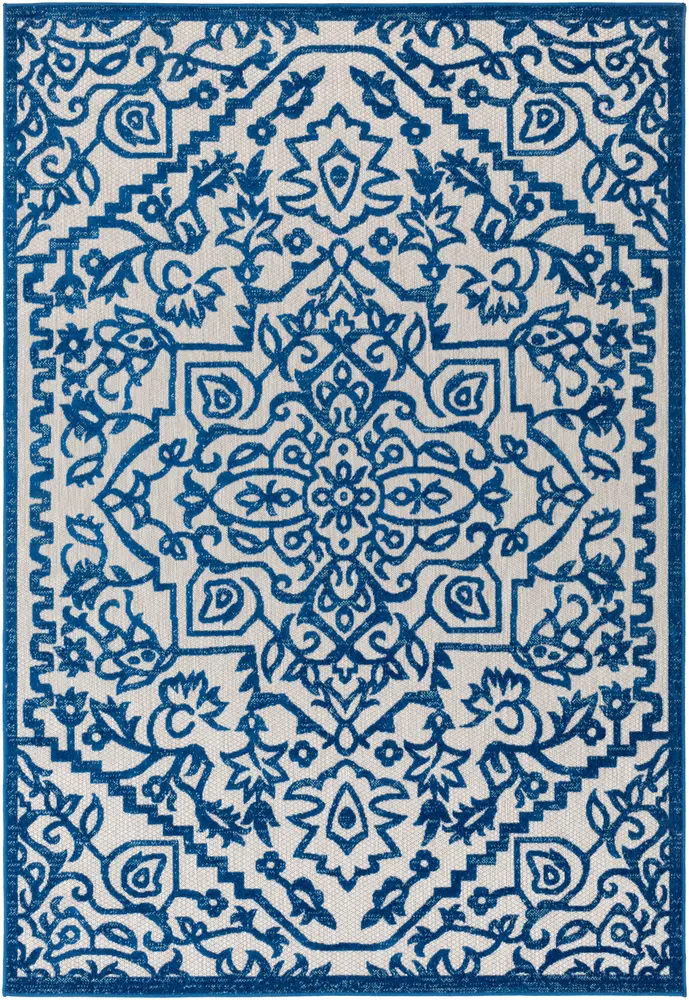 Big sur BSR-2301 Dark Blue Floral Traditional Rug