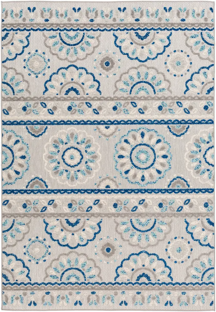 Big sur BSR-2305 Dark Blue Patterned Transitional Rug