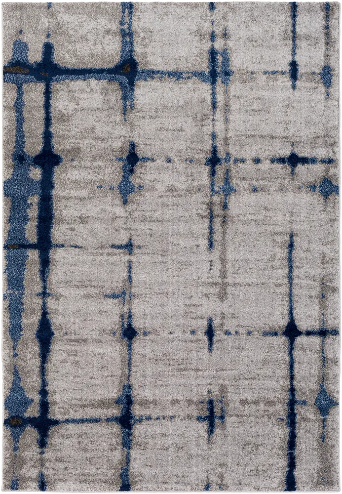Baylee BYL-1012 Silver Gray Abstract Synthetic Rug