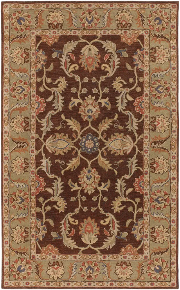 Caesar CAE-1009 Dark Brown Wool Traditional Rug