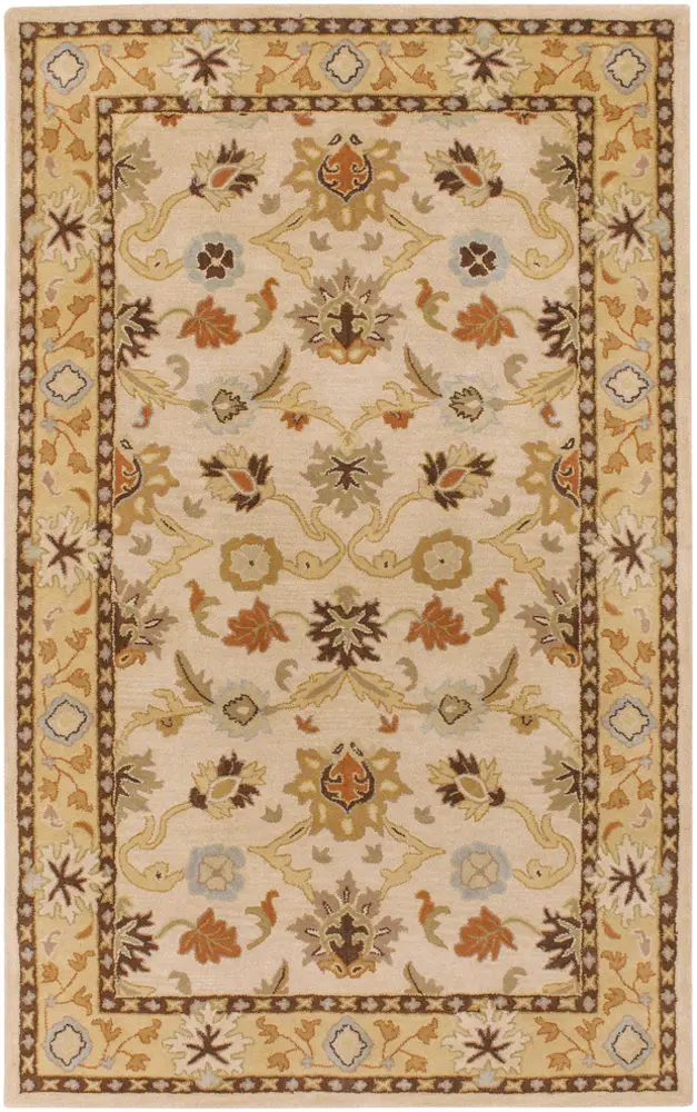 Caesar CAE-1010 Khaki Wool Floral Rug