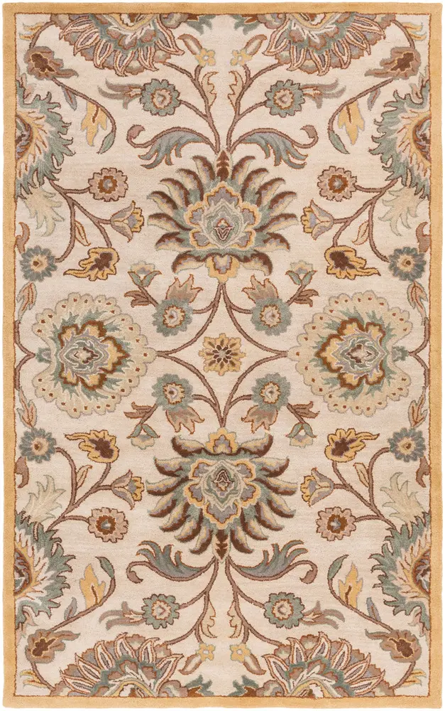 Caesar CAE-1012 Medium Gray Floral Traditional Rug