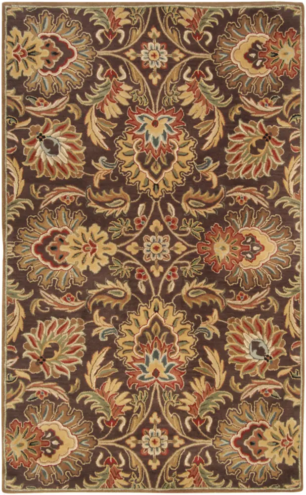 Caesar CAE-1028 Dark Brown Traditional Wool Rug