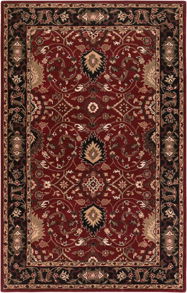 Caesar CAE-1031 Burgundy Floral Traditional Rug