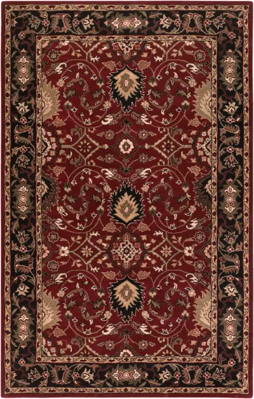 Surya Caesar CAE-1031 Burgundy Floral Traditional Rug