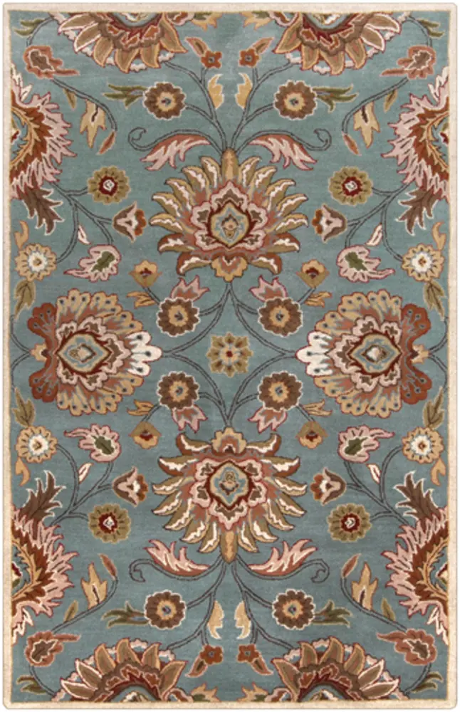 Caesar CAE-1052 Medium Gray Floral Wool Rug