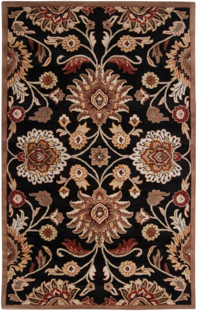 Caesar CAE-1053 Black Wool Traditional Rug