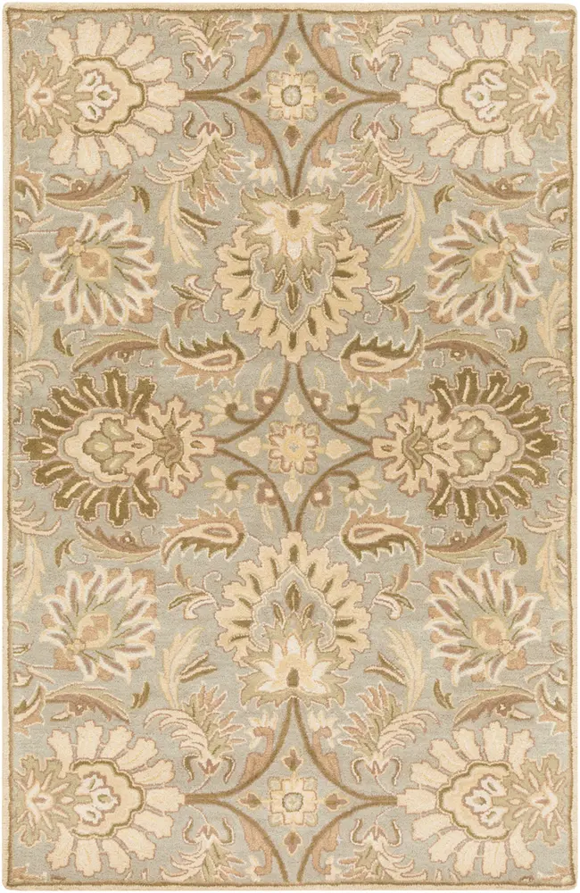 Caesar CAE-1111 Medium Gray Floral Wool Rug