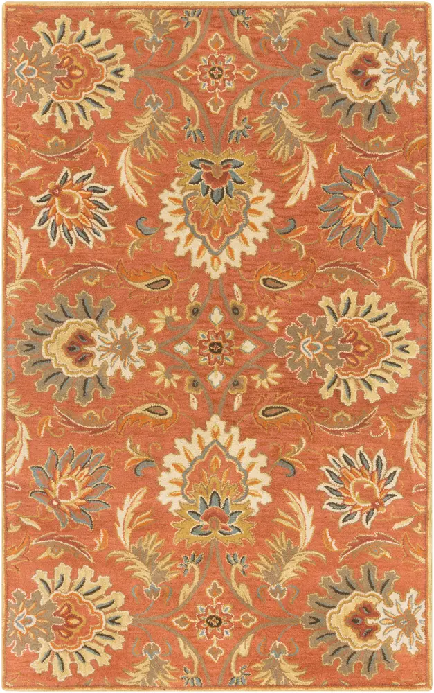 Caesar CAE-1112 Camel Wool Floral Rug