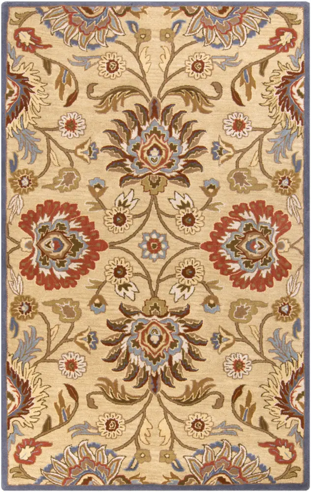 Caesar CAE-1116 Ivory Wool Floral Rug
