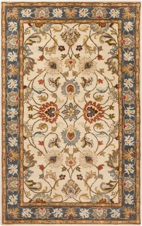 Surya Caesar CAE-1125 Bright Yellow Bordered Floral Rug