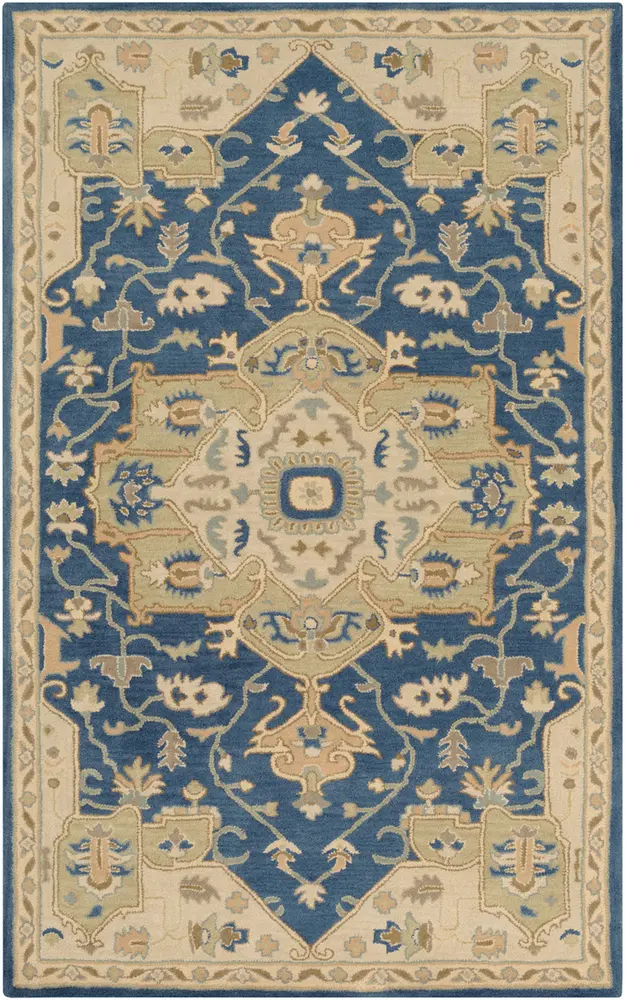 Caesar CAE-1145 Navy Wool Bordered Rug