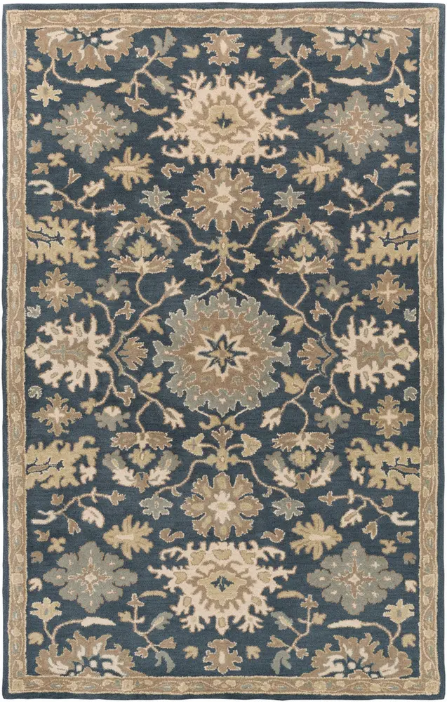 Caesar CAE-1154 Navy Wool Bordered Rug