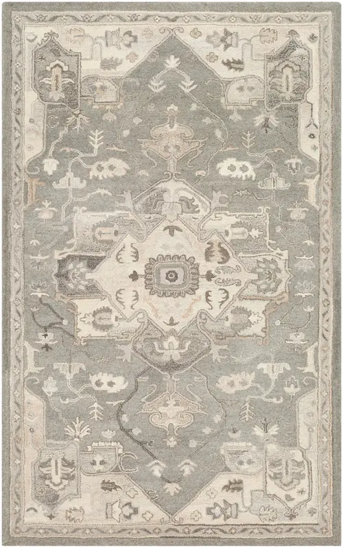 Surya Caesar CAE-1196 Charcoal Patterned Floral Rug