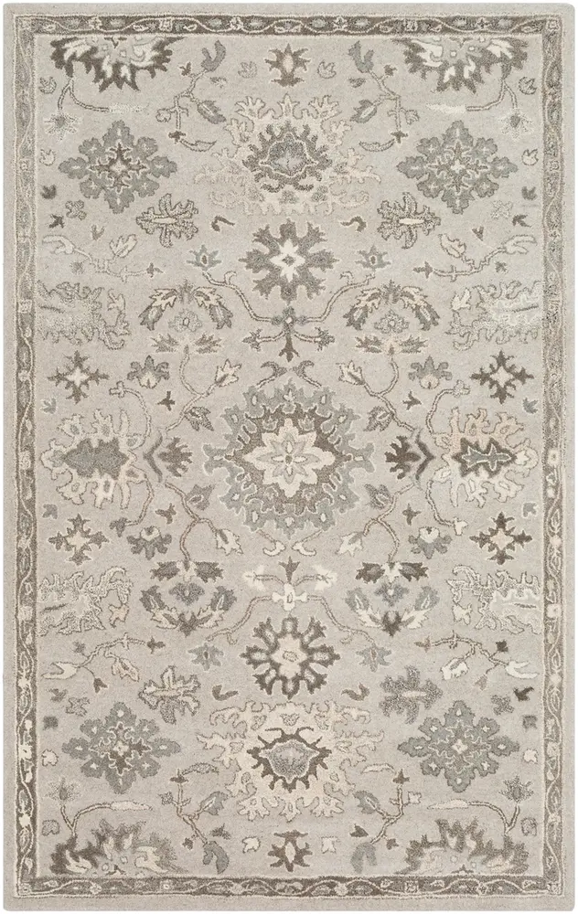 Caesar CAE-1197 Taupe Floral Patterned Rug