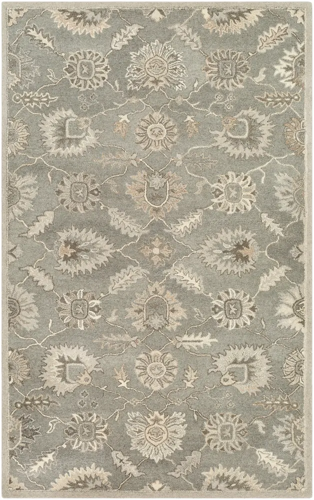 Caesar CAE-1199 Charcoal Floral Wool Rug