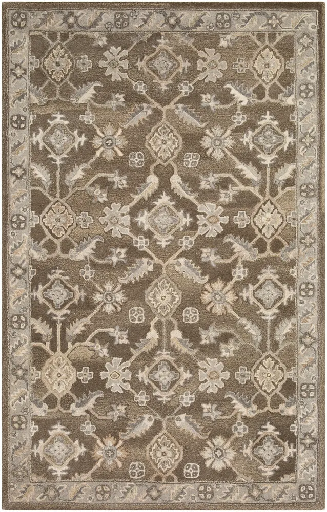 Caesar CAE-1200 Dark Brown Patterned Bordered Rug