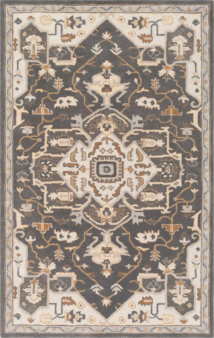 Caesar CAE-1216 Gray Traditional Wool Rug