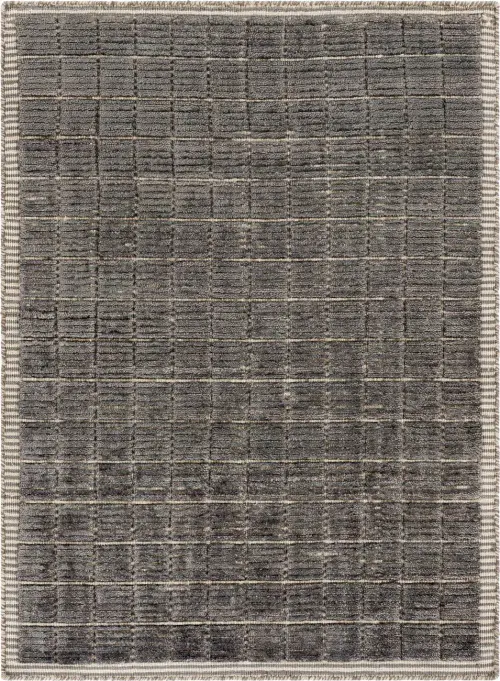 Modern Loom Carre CCR-2302 Gray Hand Loomed Silk Rug