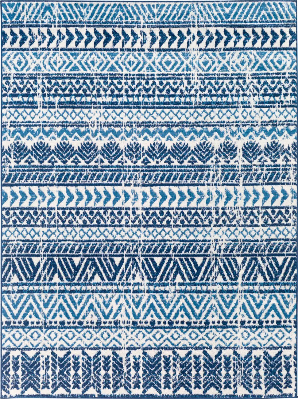 Modern Loom Cesar CEG-2327 Blue Power Loomed Synthetic Rug