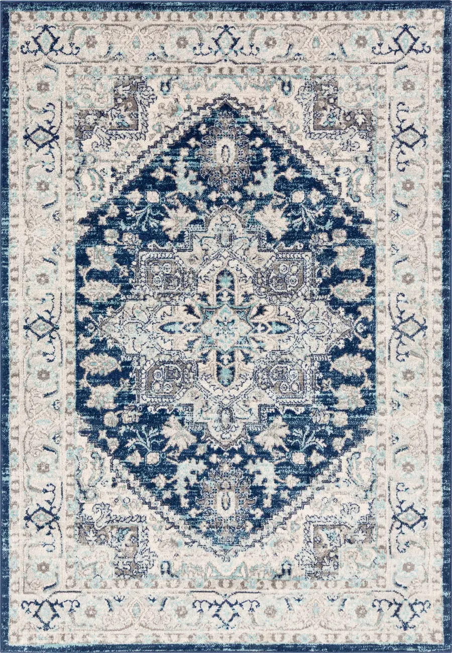 Adrastephae ADA-2313 Blue Traditional Synthetic Rug