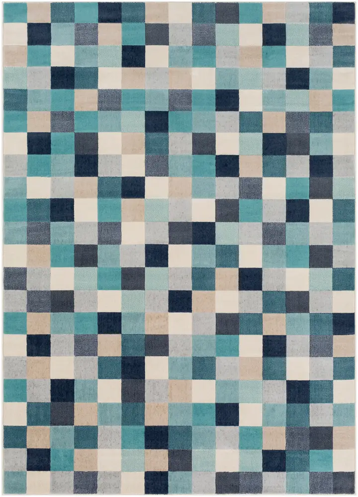 City CIT-2310 Aqua Synthetic Abstract Rug