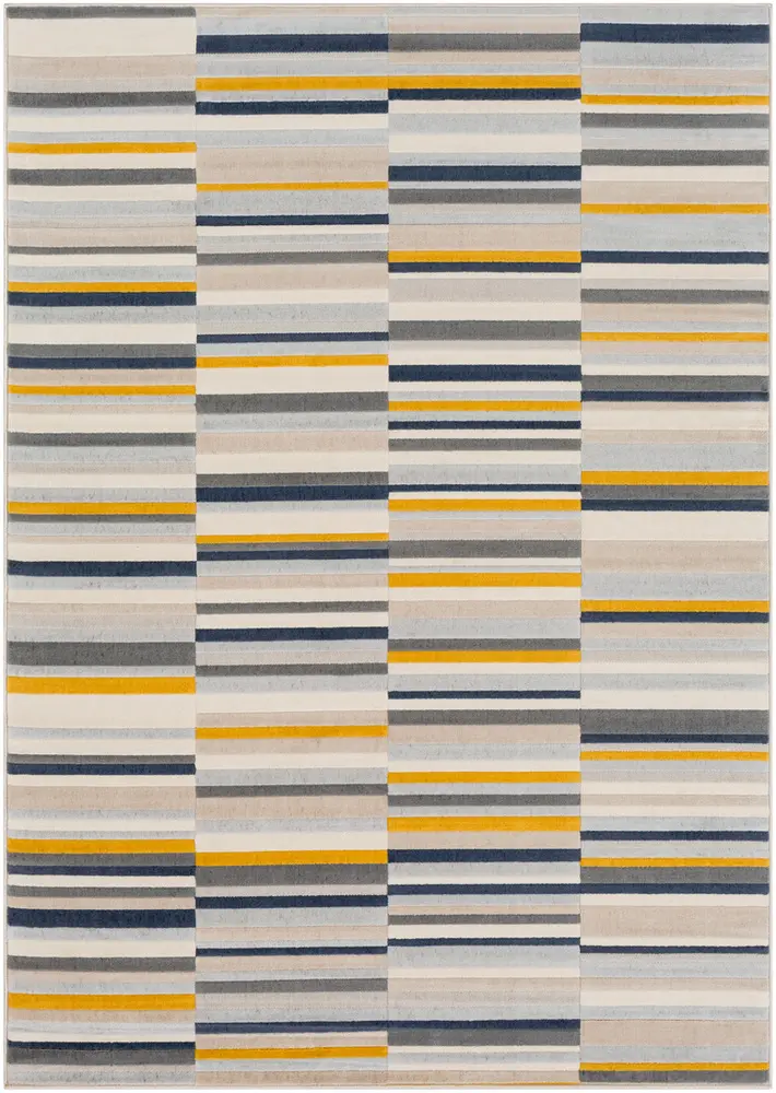 City CIT-2325 Mustard Abstract Synthetic Rug