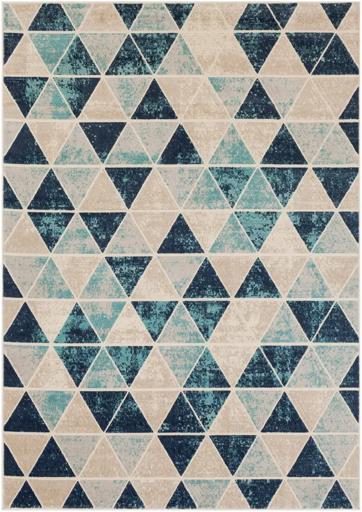 City CIT-2328 Aqua Synthetic Abstract Rug