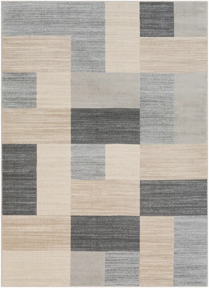City CIT-2344 Light Gray Abstract Synthetic Rug