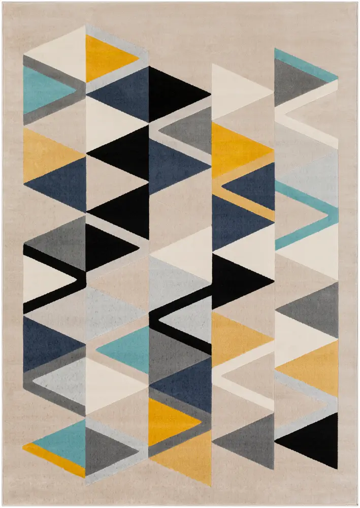 City CIT-2349 Mustard Synthetic Abstract Rug