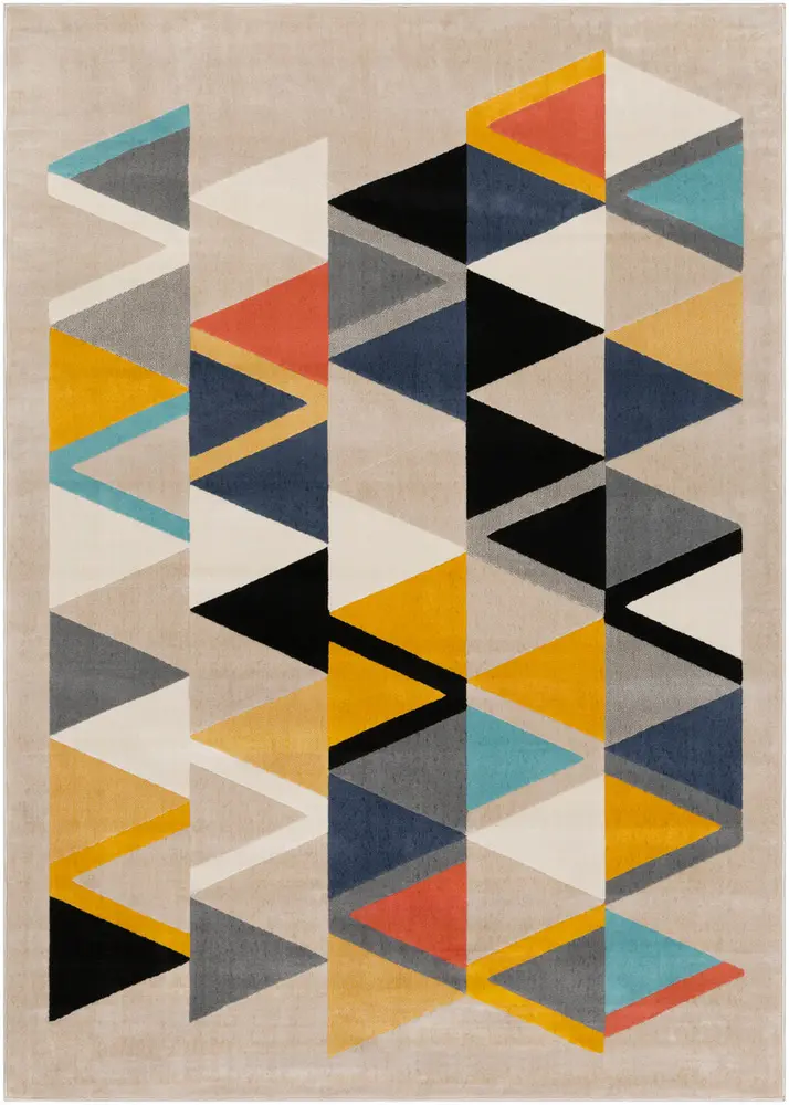 City CIT-2350 Mustard Synthetic Abstract Rug