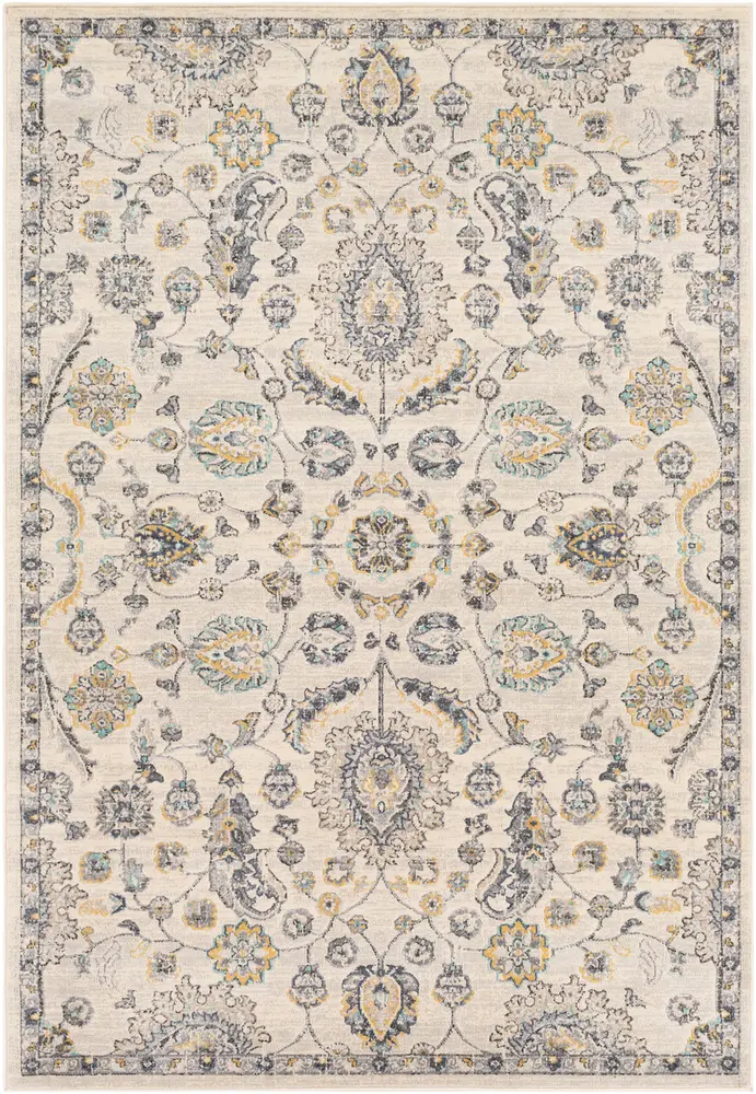 City CIT-2358 Charcoal Bordered Traditional Rug