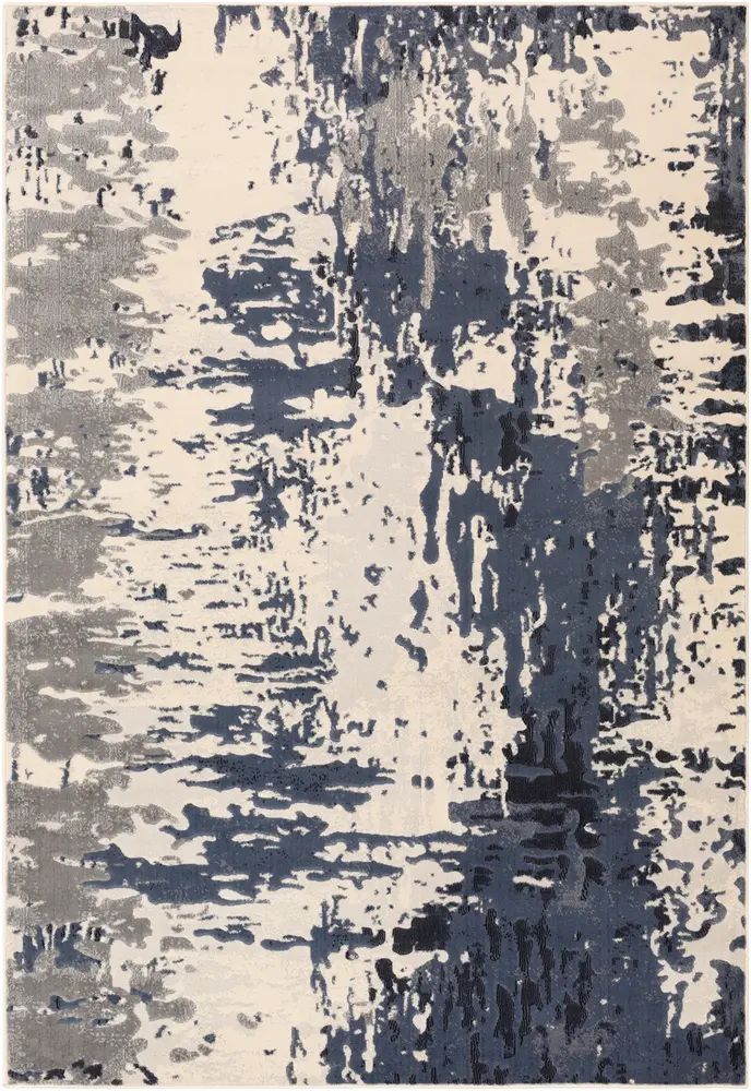 City CIT-2374 Charcoal Abstract Synthetic Rug