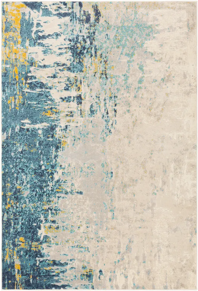 City CIT-2376 Aqua Synthetic Abstract Rug