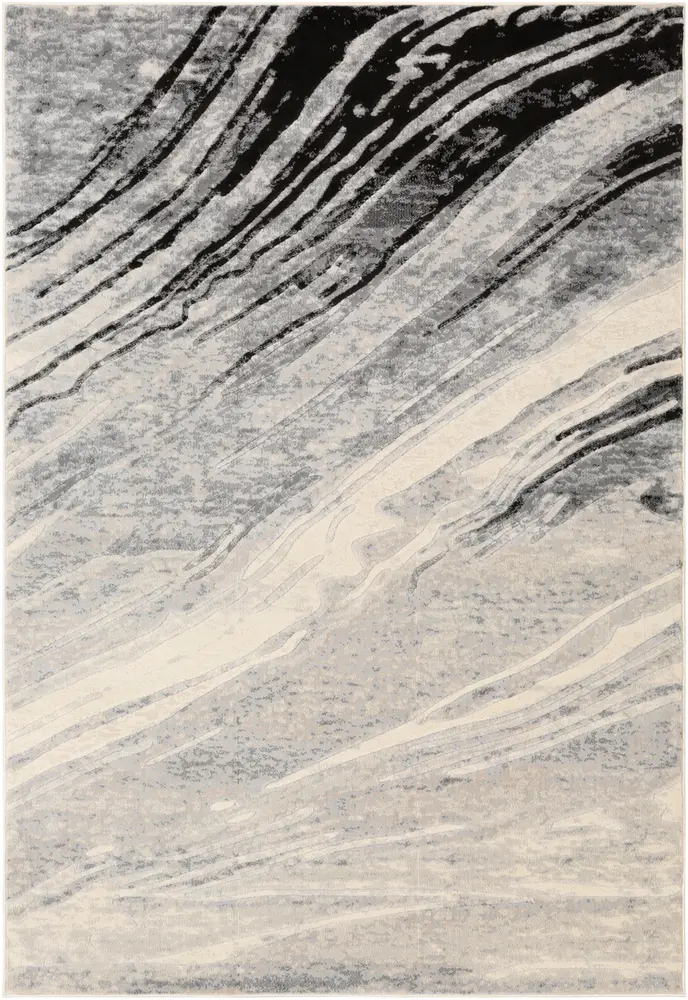 City CIT-2388 Light Gray Abstract Synthetic Rug