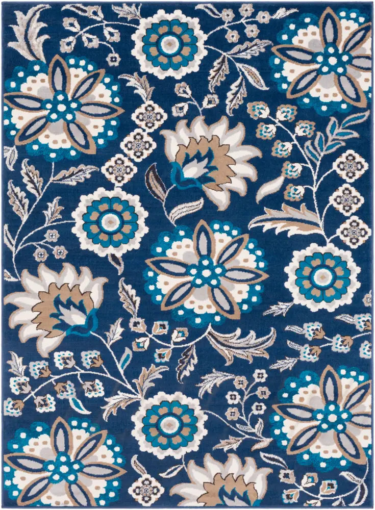 Clairmont CMT-2311 Navy Transitional Floral Rug