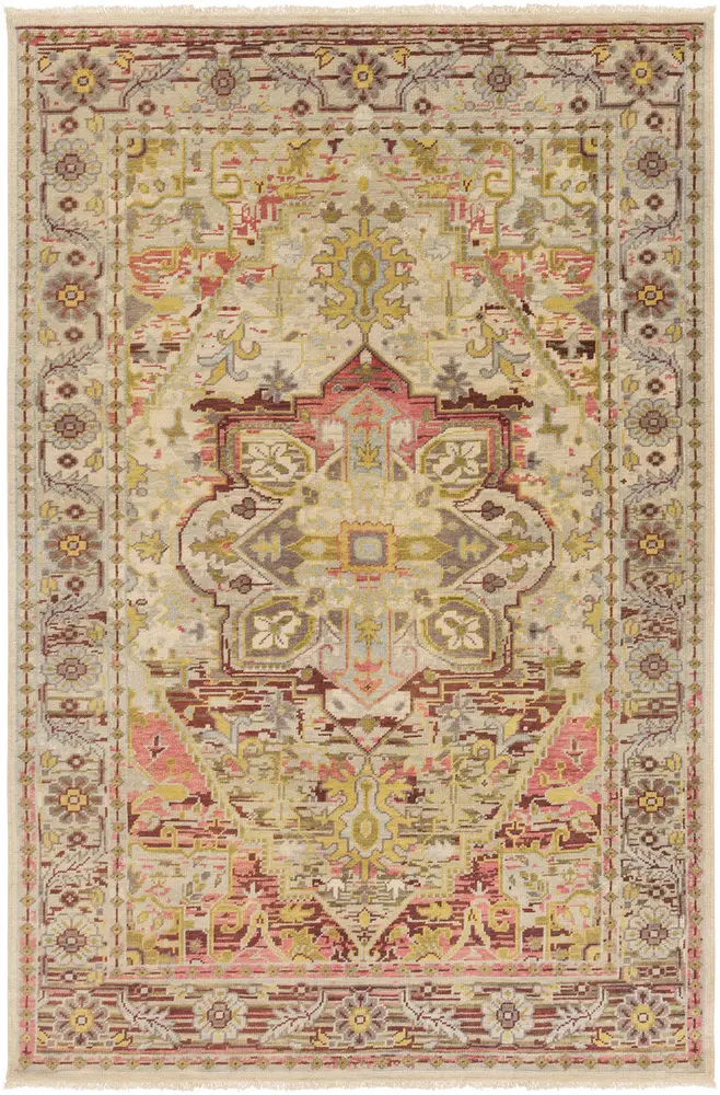 Cappadocia CPP-5021 Fuschia Bordered Traditional Rug