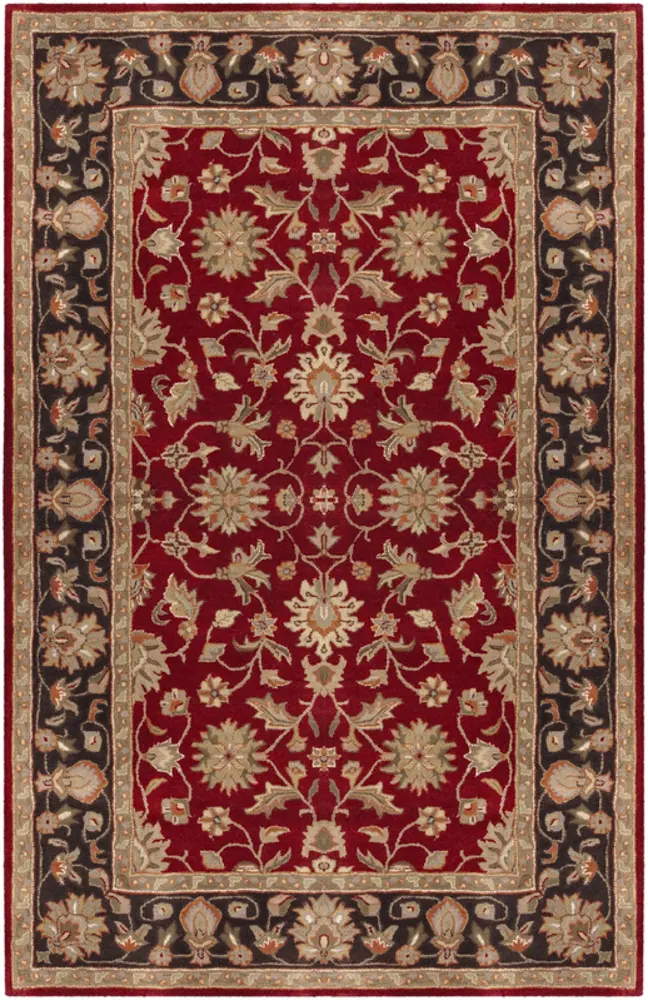 Crowne CRN-6013 Garnet Traditional Bordered Rug