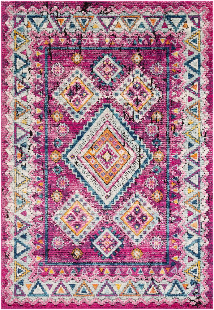 Agnestherry AGY-2302 Bright Pink Transitional Synthetic Rug