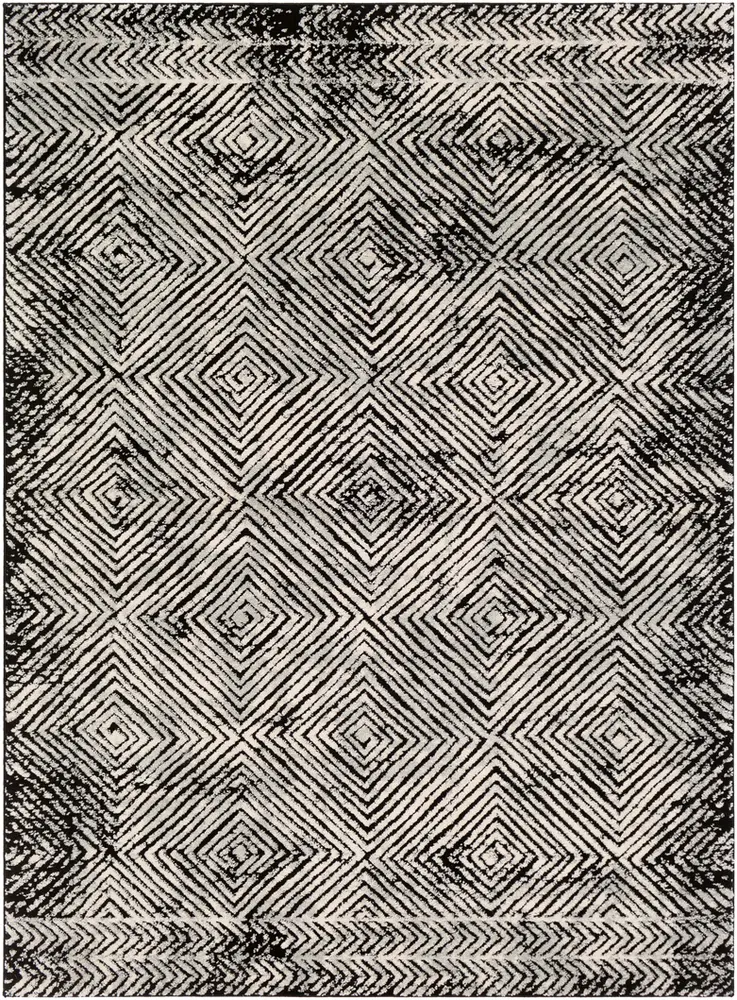 Agnestherry AGY-2307 White Synthetic Patterned Rug