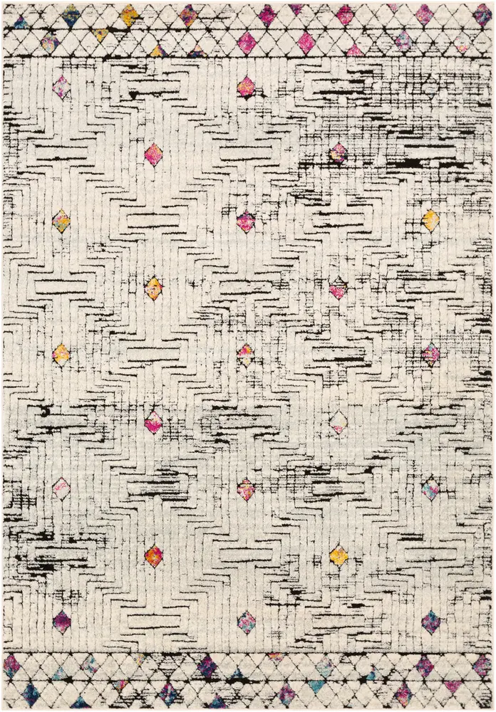 Agnestherry AGY-2308 Bright Pink Patterned Abstract Rug